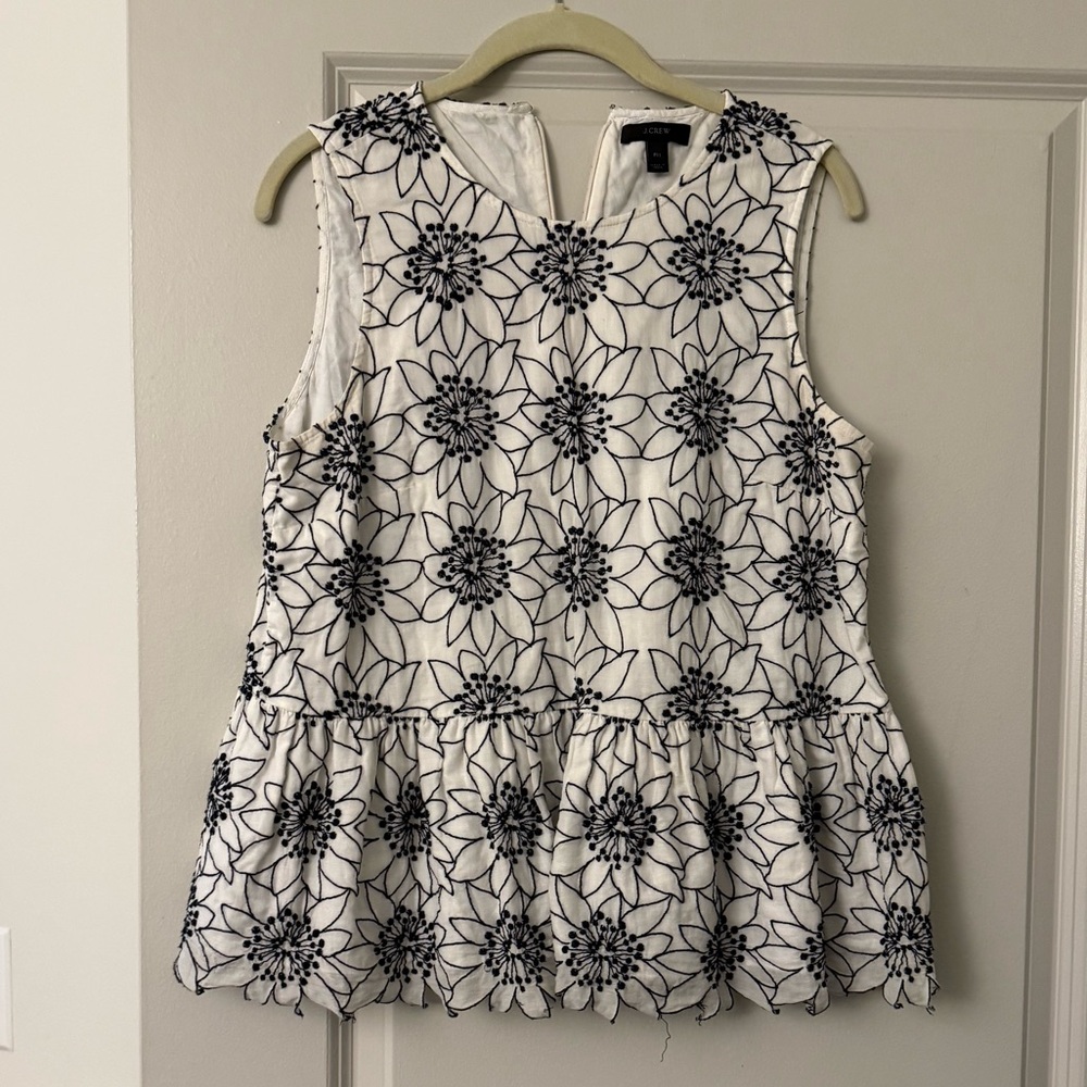 Jcrew embroidered floral top